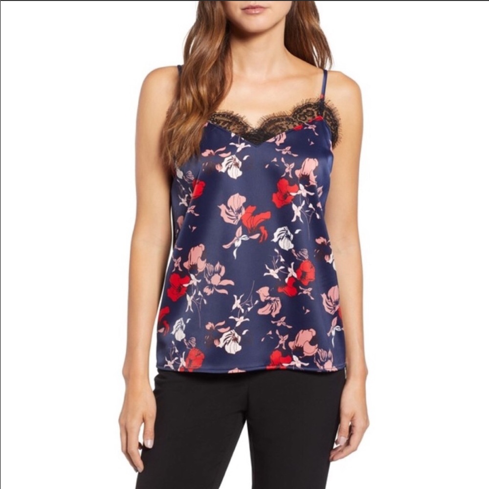 Nordstrom Rack Halogen Floral Lace Trim Camisole